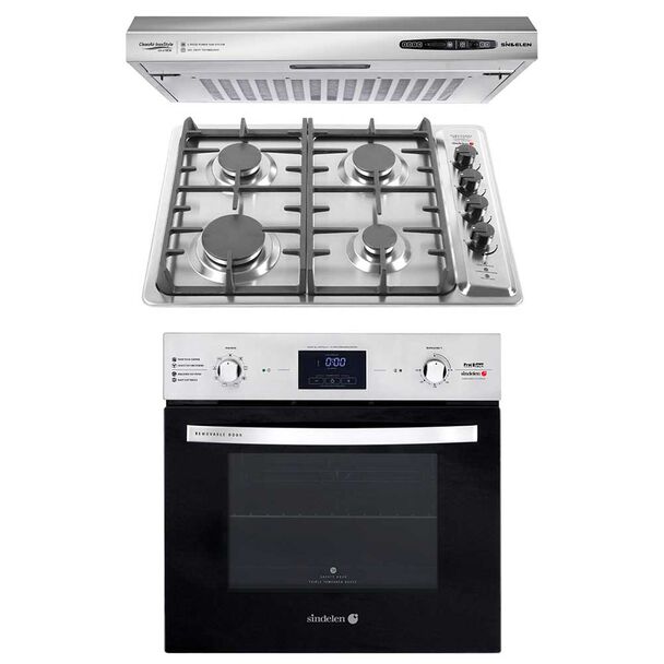 Kit de Cocina Sindelen Horno Empotrable HE-7400IN + Encimera CEG-4650IN + Campana CA-610EIN