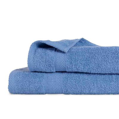 Set 2 Toallas de Ba&ntilde;o Plumetti Colorix 68 x 137 cm Azul