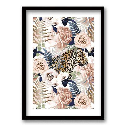 Imagen 1 del producto Cuadro Decorativo Retela Tigre Floral 40 x 30 cm