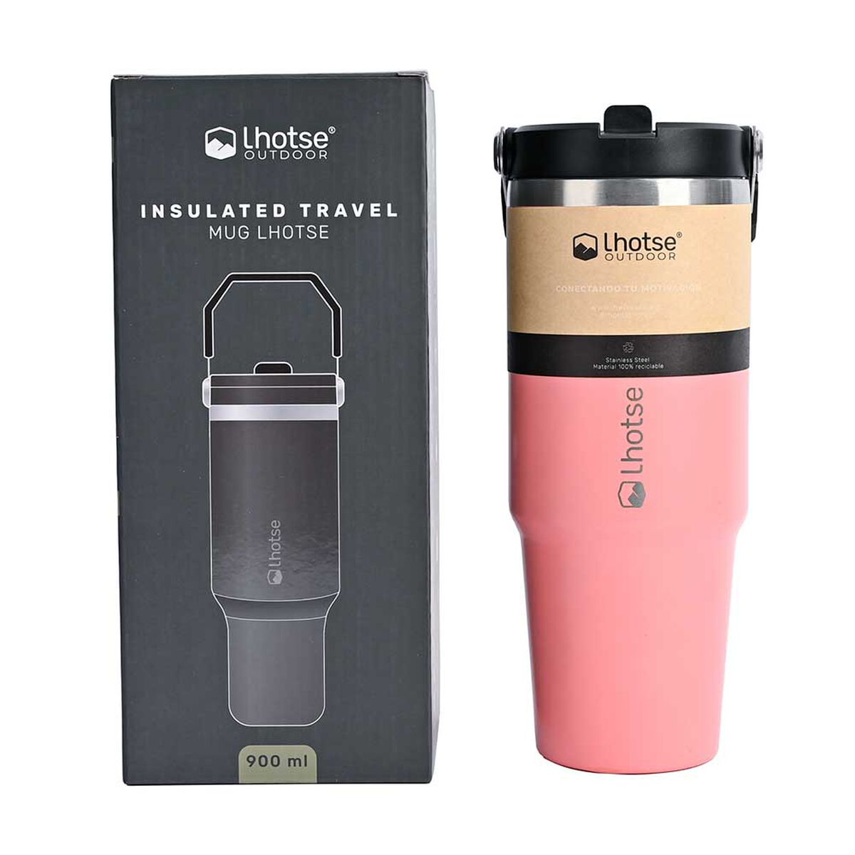 Botella Térmica Insulada Travel Mug 900ml Pink Lhotse