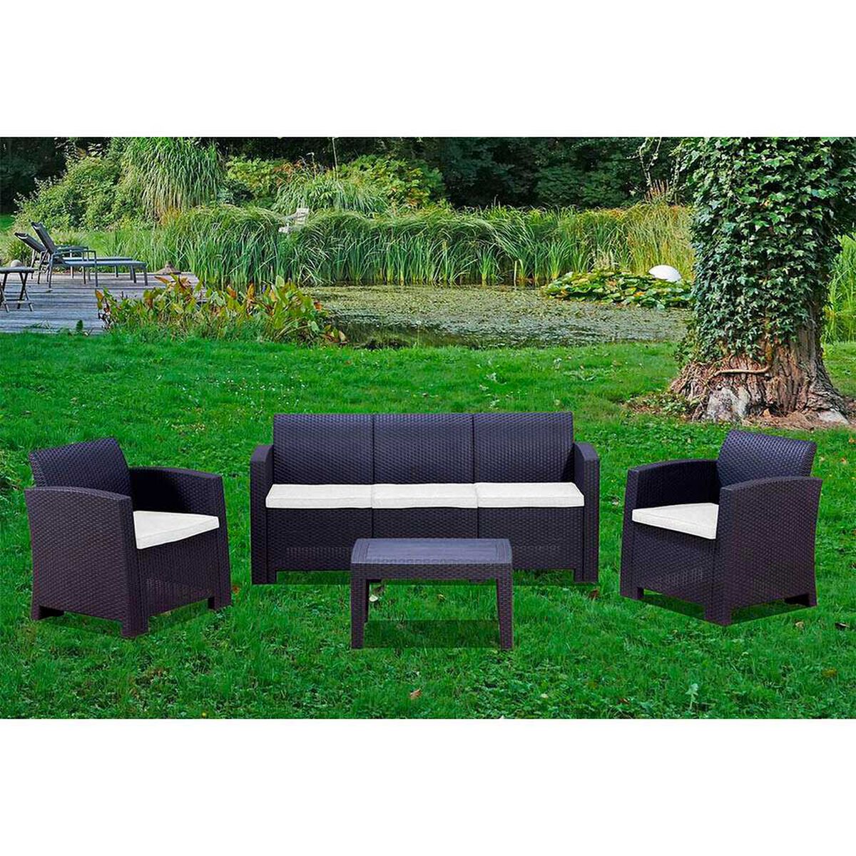 Juego de Living para Terraza Northwest Milano Sof&aacute; 3 Cuerpos + Dos Sillones 1 Cuerpo
