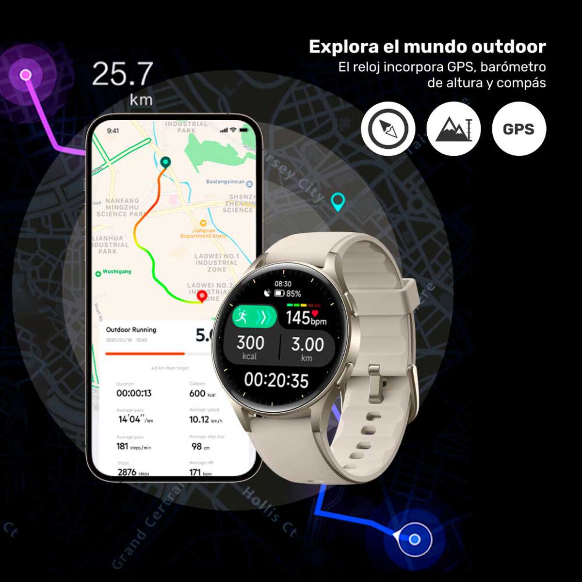 Smartwatch Lhotse Vibe 05 GPS Cream 42mm
