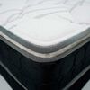 Cama Europea Celta Base Dividida 2 Plazas Black Soul + Respaldo + 2 Veladores Capitone