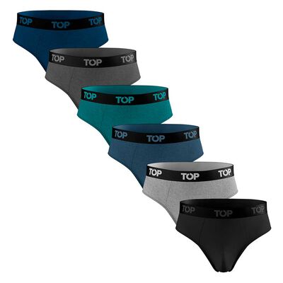 Pack 6 Slip Colección Skins Algodón Hombre Top Color-2