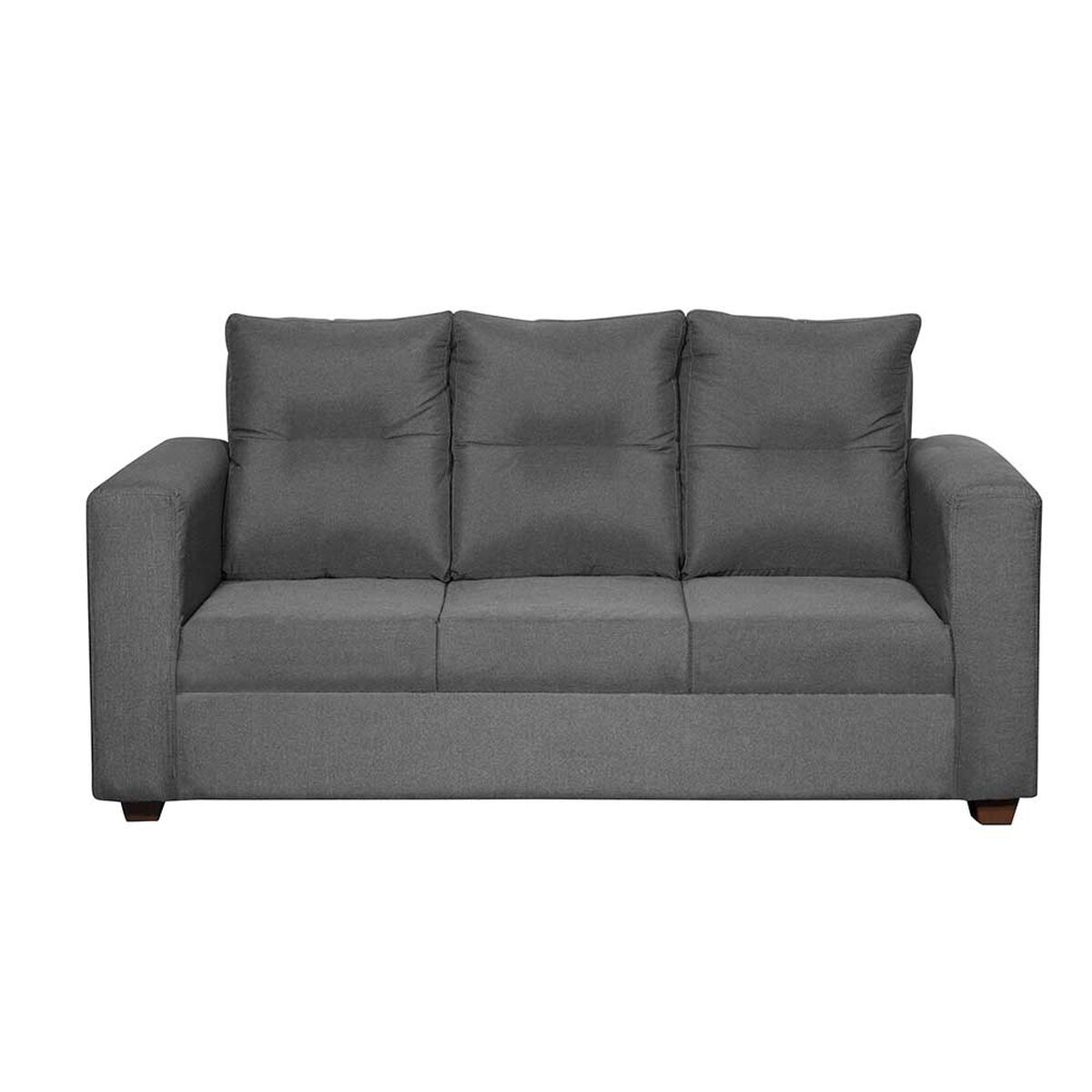 Juego de Living Diseño A&M Home Loreto Sofá 3 Cuerpos + 2 Pouf 1 Cuerpo  Gris