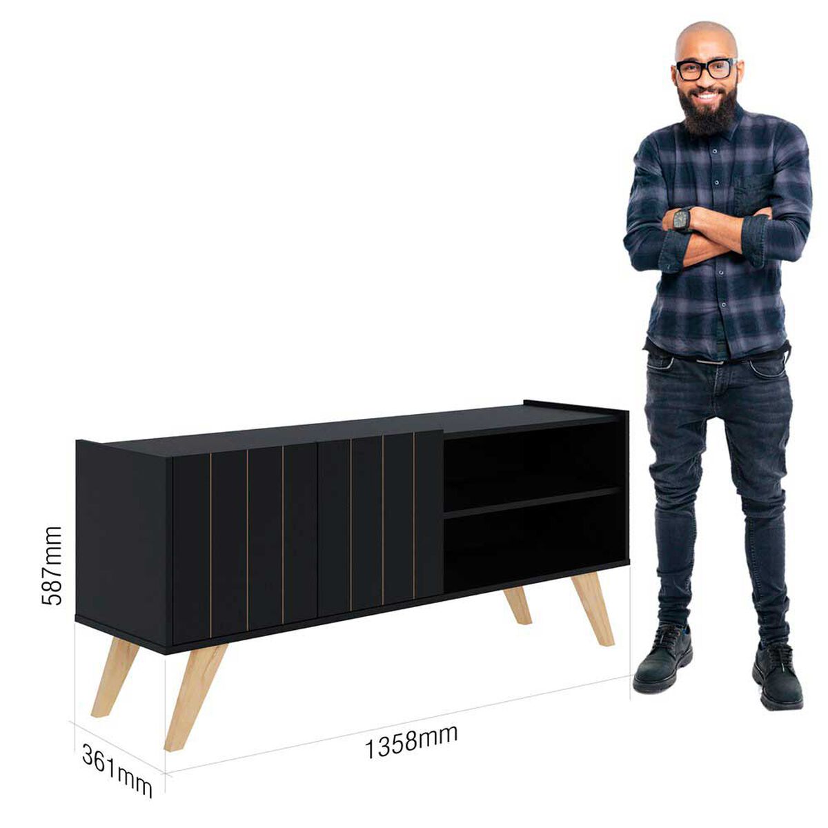 Rack TV Space Altavision Hasta 55" Negro