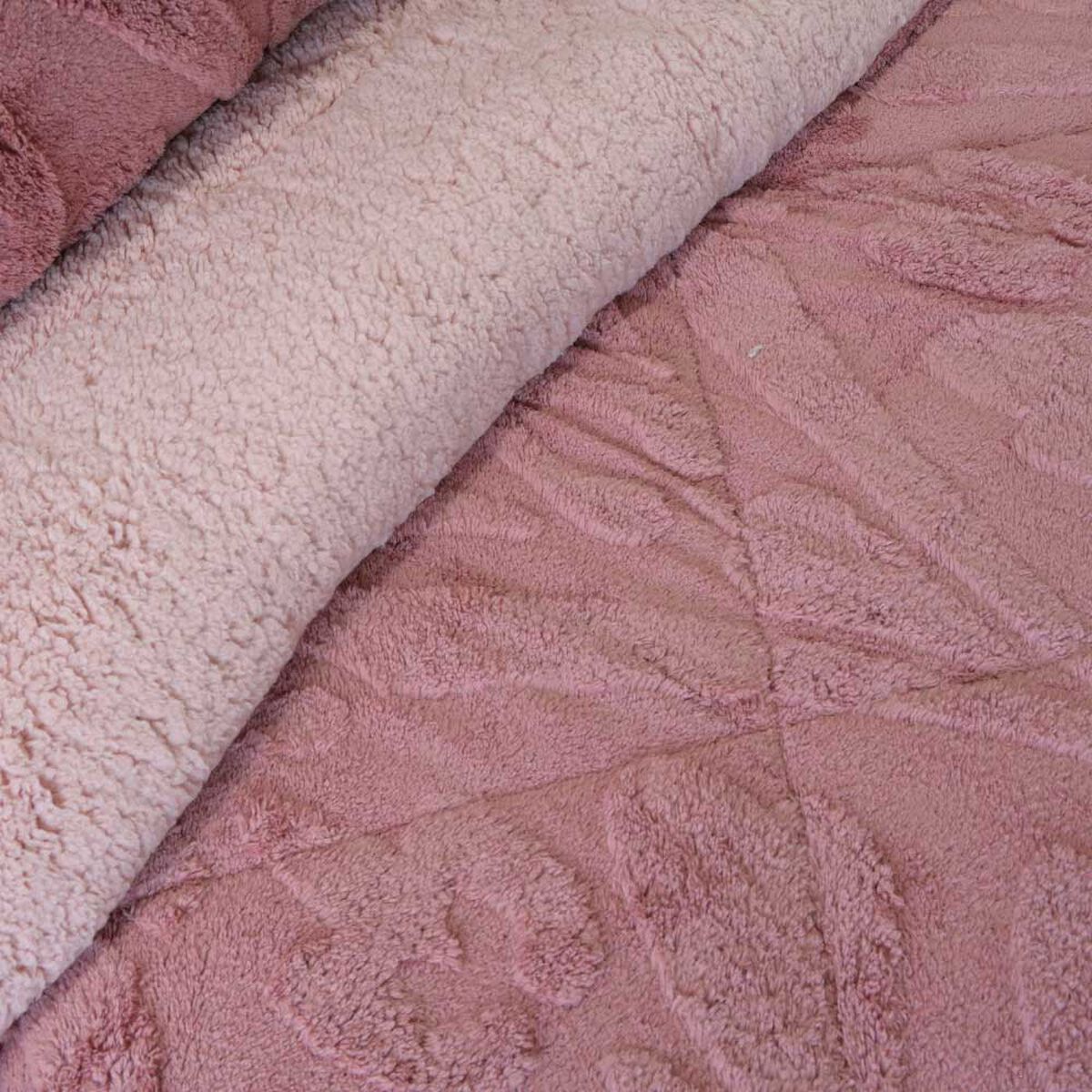 Cubrecama Doral 2 Plazas Jacquard Liso Rosa Viejo