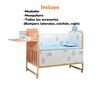 Cuna Colecho Madera Pack&Play con Mudador Azul LuBabycas