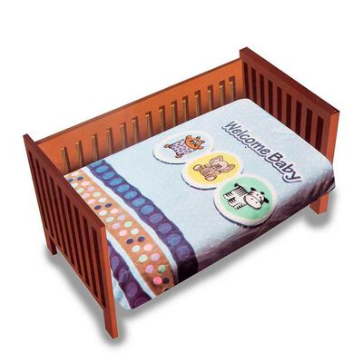 Imagen 2 del producto Frazada Reversible Bebe Animalitos Celeste Bebesit