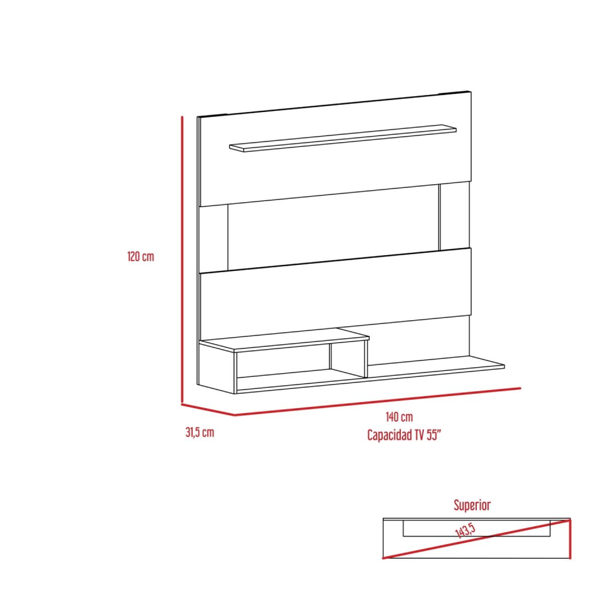 Panel TV TuHome Beijing 55" Blanco