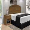 Combo Cama Europea Rosen 1,5 Plazas Wave + Respaldo + Velador Casanova 1,5 Plazas Jequitiba