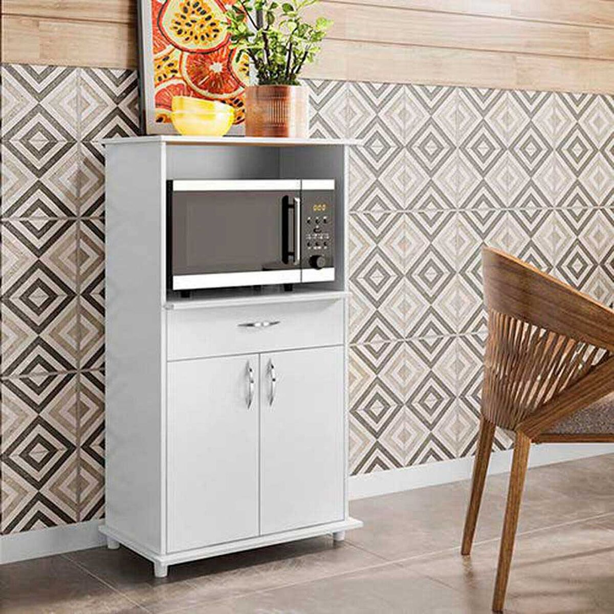 Mueble de Cocina Home Mobili Lucca 1 Caj&oacute;n 2 Puertas Blanco