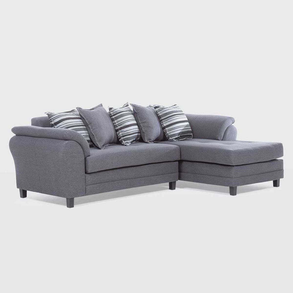 Sofá Seccional Derecho Living Factory Mustang 4 Cuerpos Gris