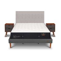 Cama Europea CIC King Premium + Respaldo + Veladores