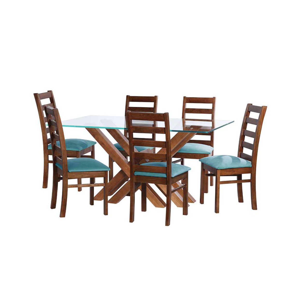 Juego de Comedor Latam Home Merida 6 Sillas Turquesa