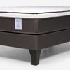 Cama Europea Rosen 1,5 Plazas New Style 4 Plus + Respaldo Ferrera Gris + Velador