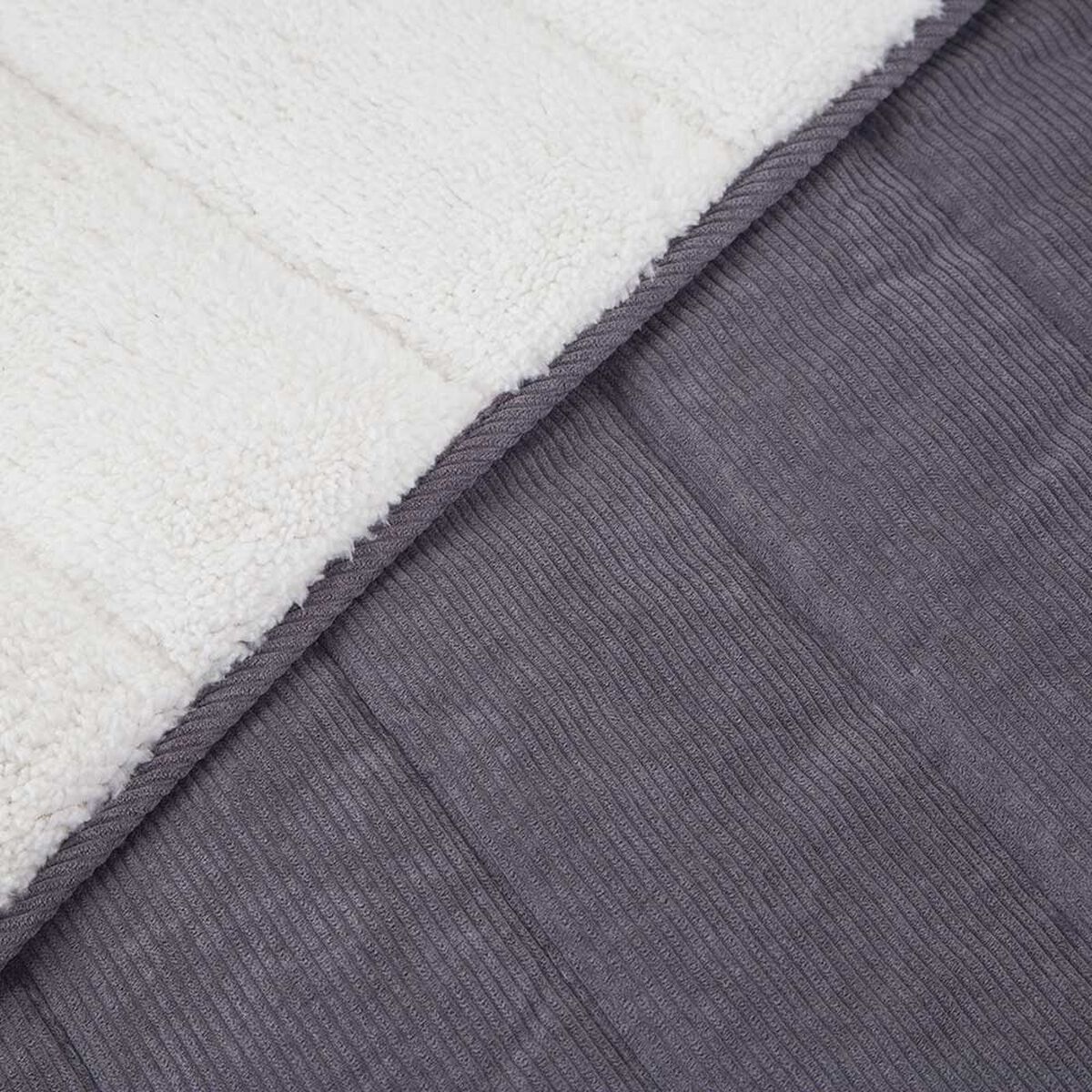 Cobertor Corduroy Sherpa Zibel King Liso Acero
