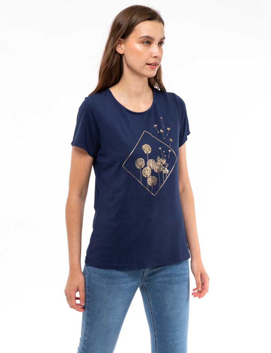 Polera Con Estampado Manga Corta Mujer Zibel
