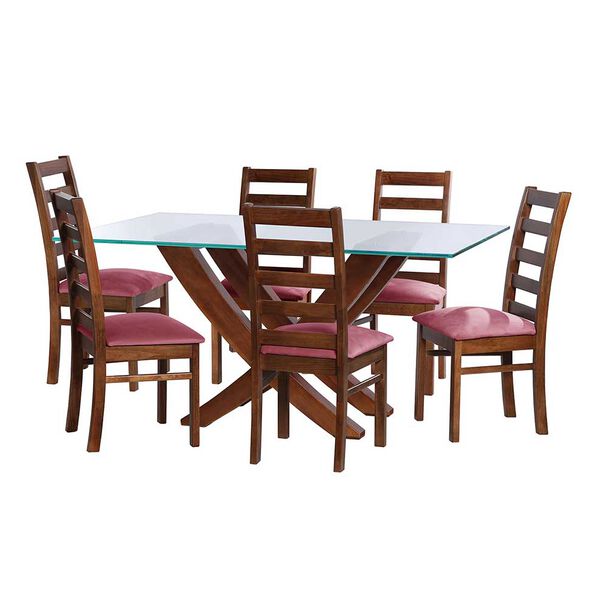 Juego de Comedor Latam Home Alicante 6 Sillas Palo Rosa