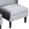 Juego de Living Bodevir Sky Felpa 00 Sofá 3 Cuerpos + Dos Pouf 1 Cuerpo Gris 