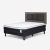 Combo Cama Europea Rosen 2 Plazas New Style 6 BN + Respaldo Rachel