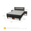 Cama Europea CIC Base Dividida 2 Plazas Hybrid Plus Infinity + Respaldo + 2 Veladores Munich