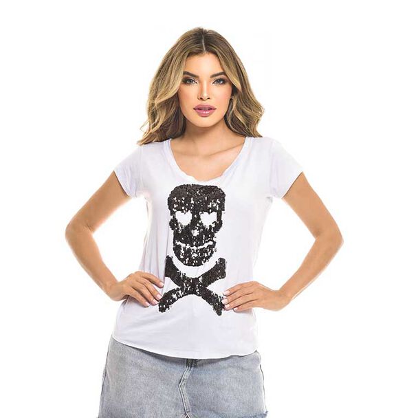 Polera Manga Corta Mujer Rock Caviar
