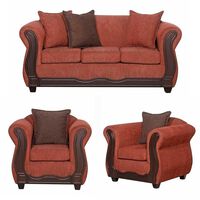 Juego de Living Black Factory Barcelona Sofá 3 Cuerpos + Dos Sillones 1 Cuerpo Terracota