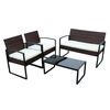 Juego de Living para Terraza Casanova Greta Sofá 2 Cuerpos + Dos Sillones 1 Cuerpo + Mesa de Centro Café