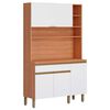 Mueble de Cocina Roca Macadamia Canela Blanco 1 Cajón 4 Puertas