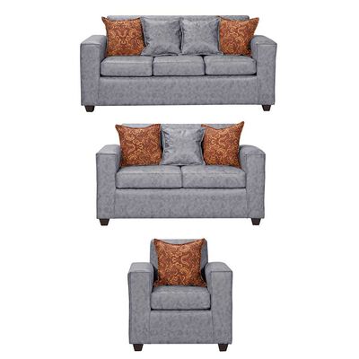 Juego de Living Black Factory Ezeiza Sofá 3 Cuerpos + Sofá 2 Cuerpos + Sillón 1 Cuerpo Gris