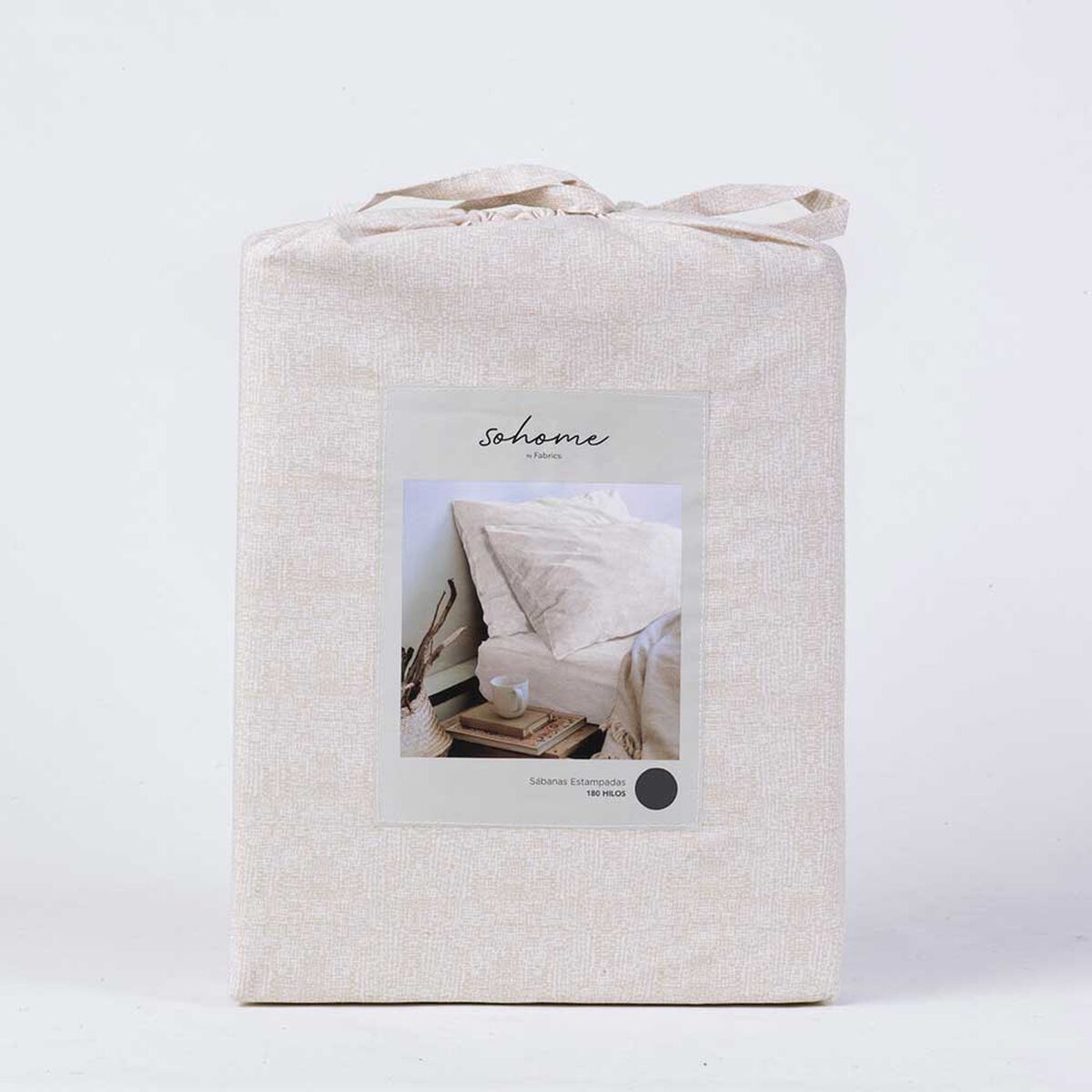 Juego de Sábanas Estampado SoHome 180 Hilos King Refined Beige