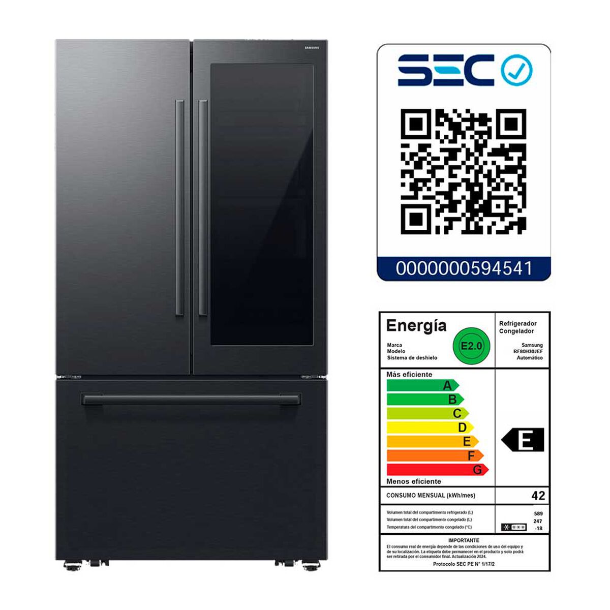 Refrigerador Samsung No Frost 836 L RF80H30JEFZS