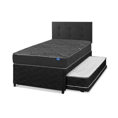 Imagen 1 del producto Cama Nido Flex 1,5 Plazas Black + Respaldo Royal