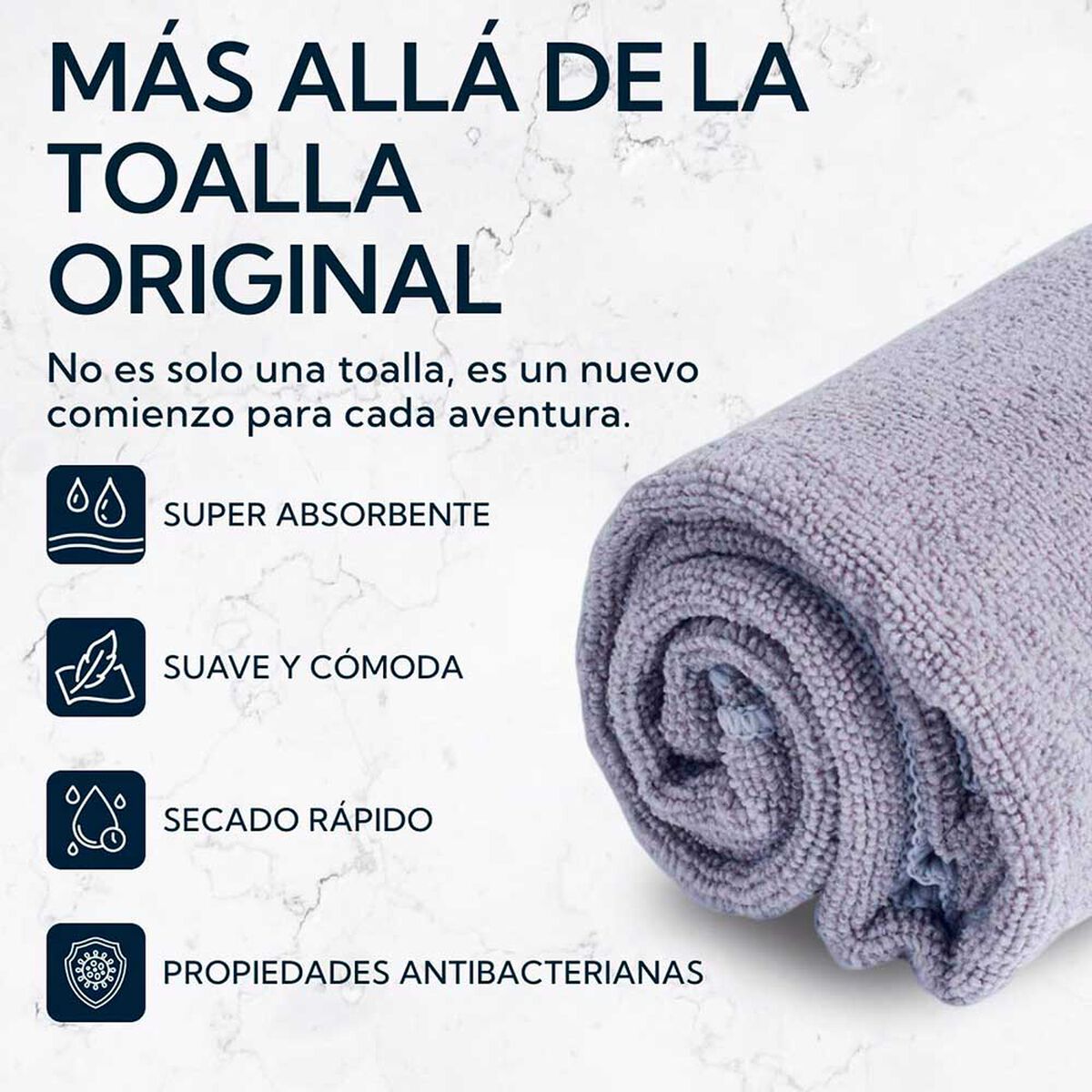 Pack 2 Toallas Microfibra Terry Gris Pro Outdoor