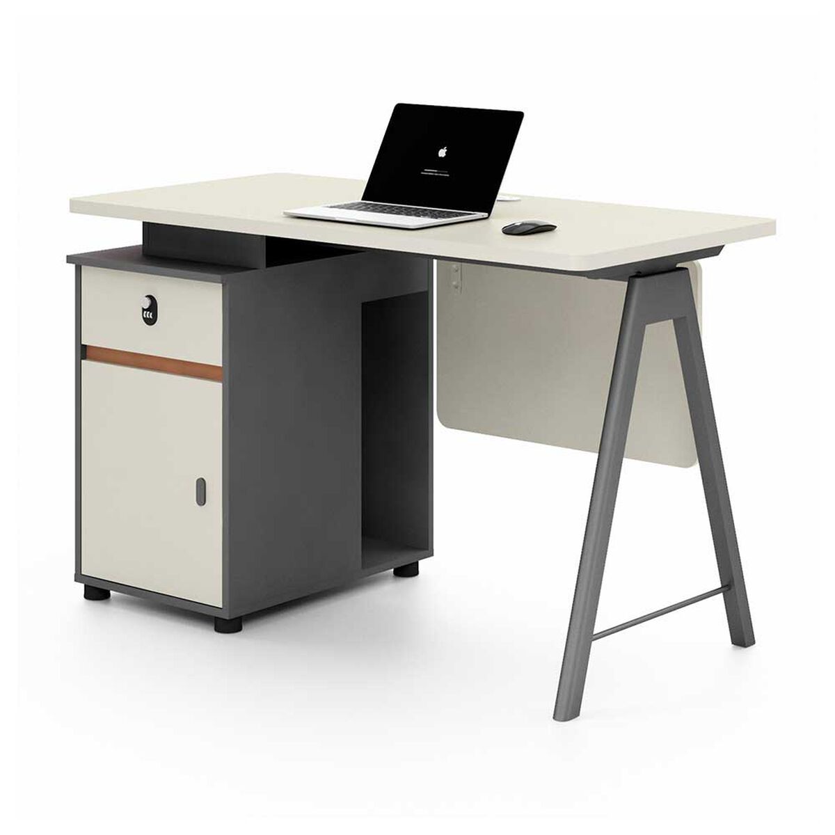 Escritorio Rodler Metrik Blanco con grafito