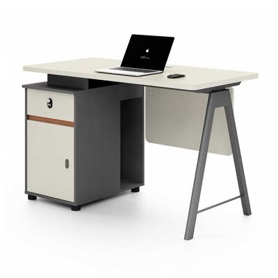 Escritorio Rodler Metrik Blanco con grafito