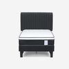 Cama Europea Rosen 1,5 Plazas New Style 6 + Respaldo Grafito