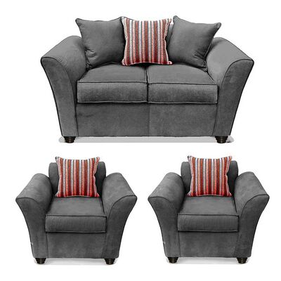 Imagen 1 del producto Juego de Living Elegant Detail Minesota Sofá 2 Cuerpos + Dos Sillones 1 Cuerpo Gris