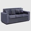 Juego de Living Almore Paris 3 Cuerpos + Dos Pouf 1 Cuerpo Negro