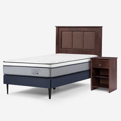 Imagen 2 del producto Cama Europea Rosen 1,5 Plazas Indie + Respaldo + Velador Rachel