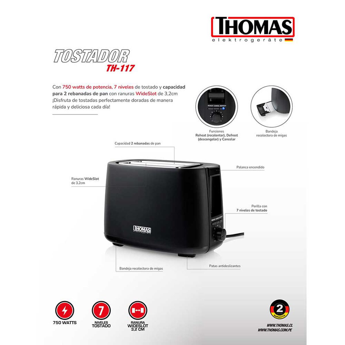 Tostador de Pan Thomas TH-117