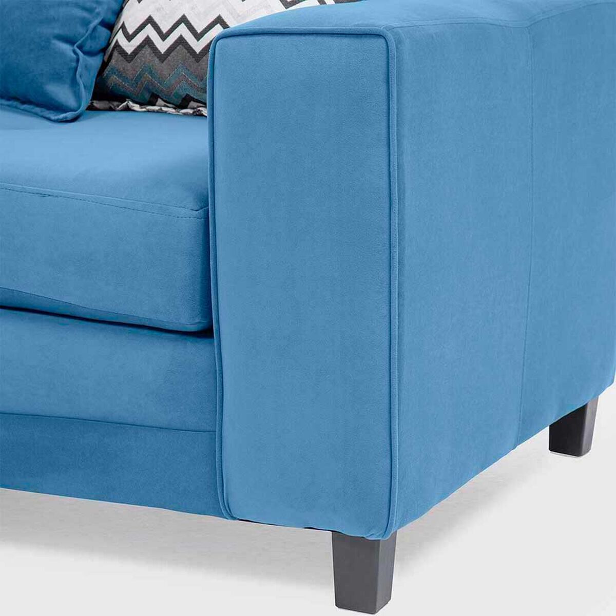 Sof&aacute; Seccional Izquierdo Living Factory Milan 3 Cuerpos Azul Piedra