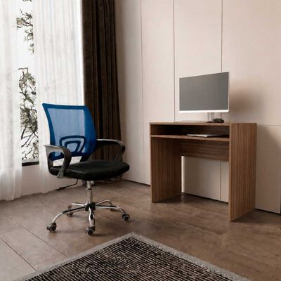 ARTHOME Combo Oficina Escritorio Avellana + Silla New York Negra y Azul Arthome