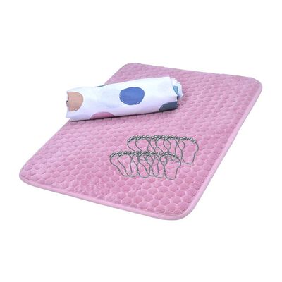 Set Cortina de Baño +  Piso 3 Piezas Mashini Castaño