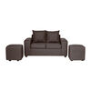 Juego de Living Innovamuebles Kahlo Sofá 2 Cuerpos + Dos Pouf 1 Cuerpo Chocolate