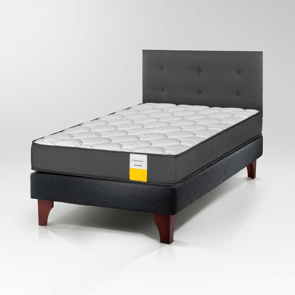 Cama Europea Drimkip 1 Plaza Funcional + Respaldo Royal