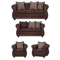 Juego de Living Black Factory Sofia 7 Cuerpos Café