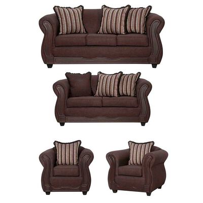 Imagen 1 del producto Juego de Living Black Factory Sofia 7 Cuerpos Café