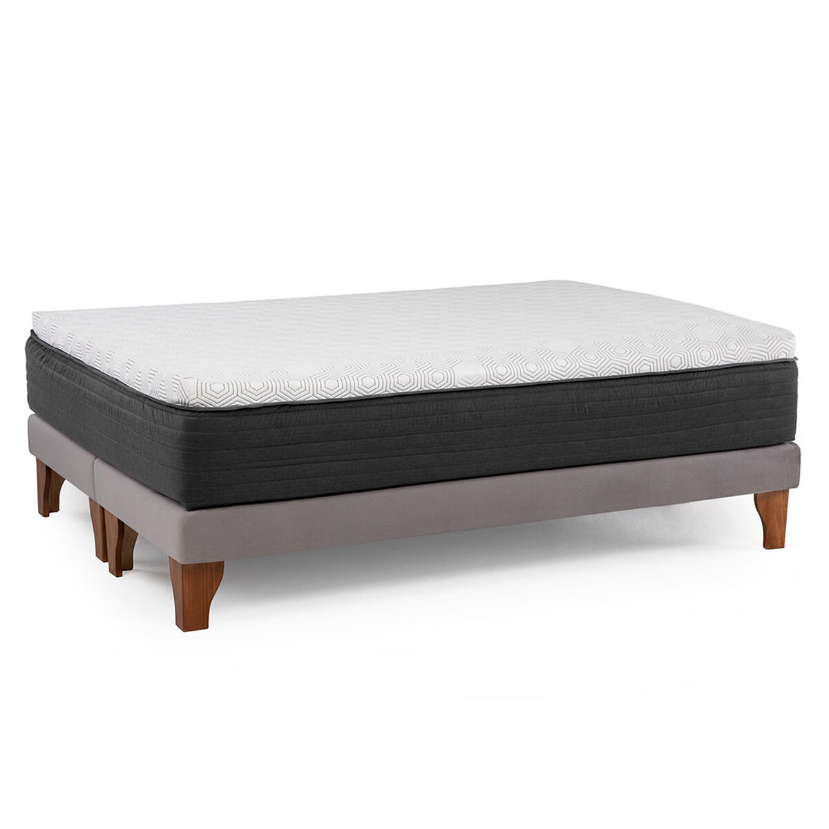Cama Europea Latam Home 2 Plazas New Top BD Gris